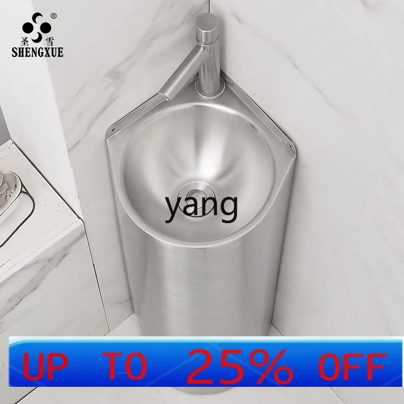 CX  stainless steel column type washbasin corner household floor small apartment bathroom washbasin