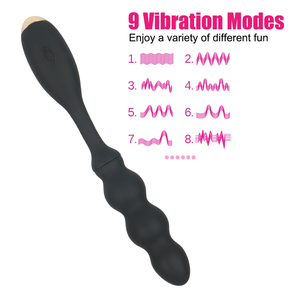 18cm Slim Vibrators For Women Nipple Clit Stimulator Vaginal Beads Anal Plug Men Prostate Massager Sex Toys Female Masturbator