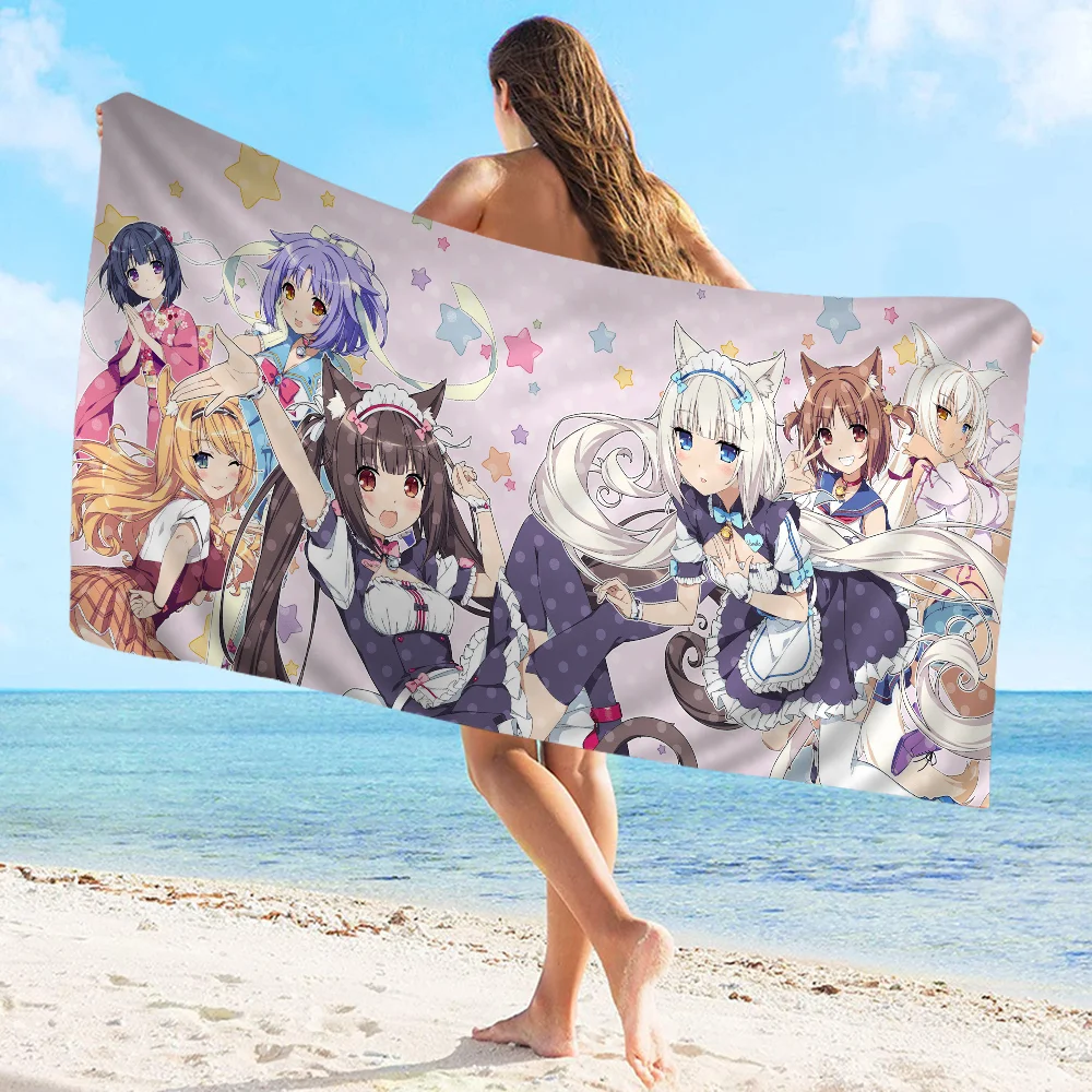 Chocola Nekopara Towel Microfiber Beach Towel Absorbent Quick dry Soft Yoga Swimming Resort Mountain Climbing Towel