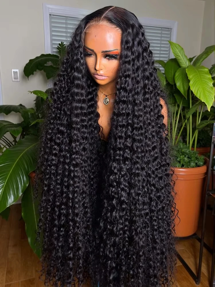 

30 Inch Water Curly 13x5 HD Lace Front Wigs Brazilian 300% Density Deep Wave Lace Frontal Wig Human Hair PrePlucked For Women