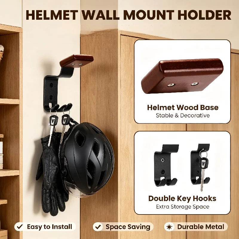 オートバイヘルメットホルダー壁掛けヘルメットハンガーフックオ - Motorcycle Gear Wall Mount のレビューと価格