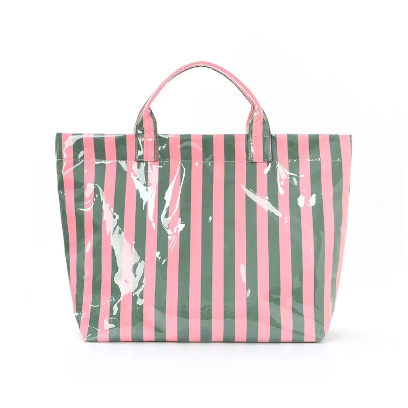 striped tote bag high value lightweight handbag commuting large capacity portable travel shoulder bag