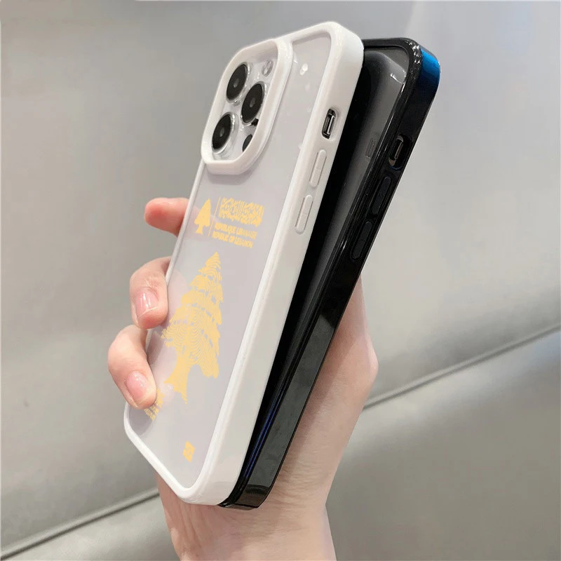 Anti-Fall Phone Case for iPhone 16 15 Pro 14 13 12 11 17 Pro Max Plus 16E Air X XR XS 7 8 Plus Lebanon Cedar Tree Passport Cover view 5