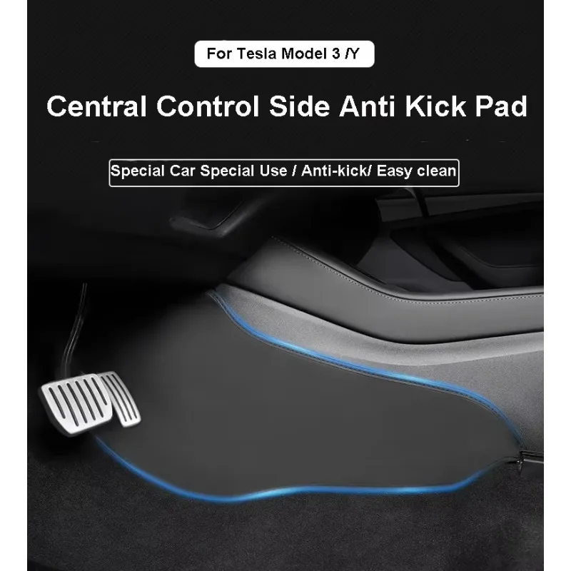 Anti Kick Pad for Tesla Model 3 Y Central Control Side Defense Pads Rear Door Protective Cover Leather Mat Interior Accessories
