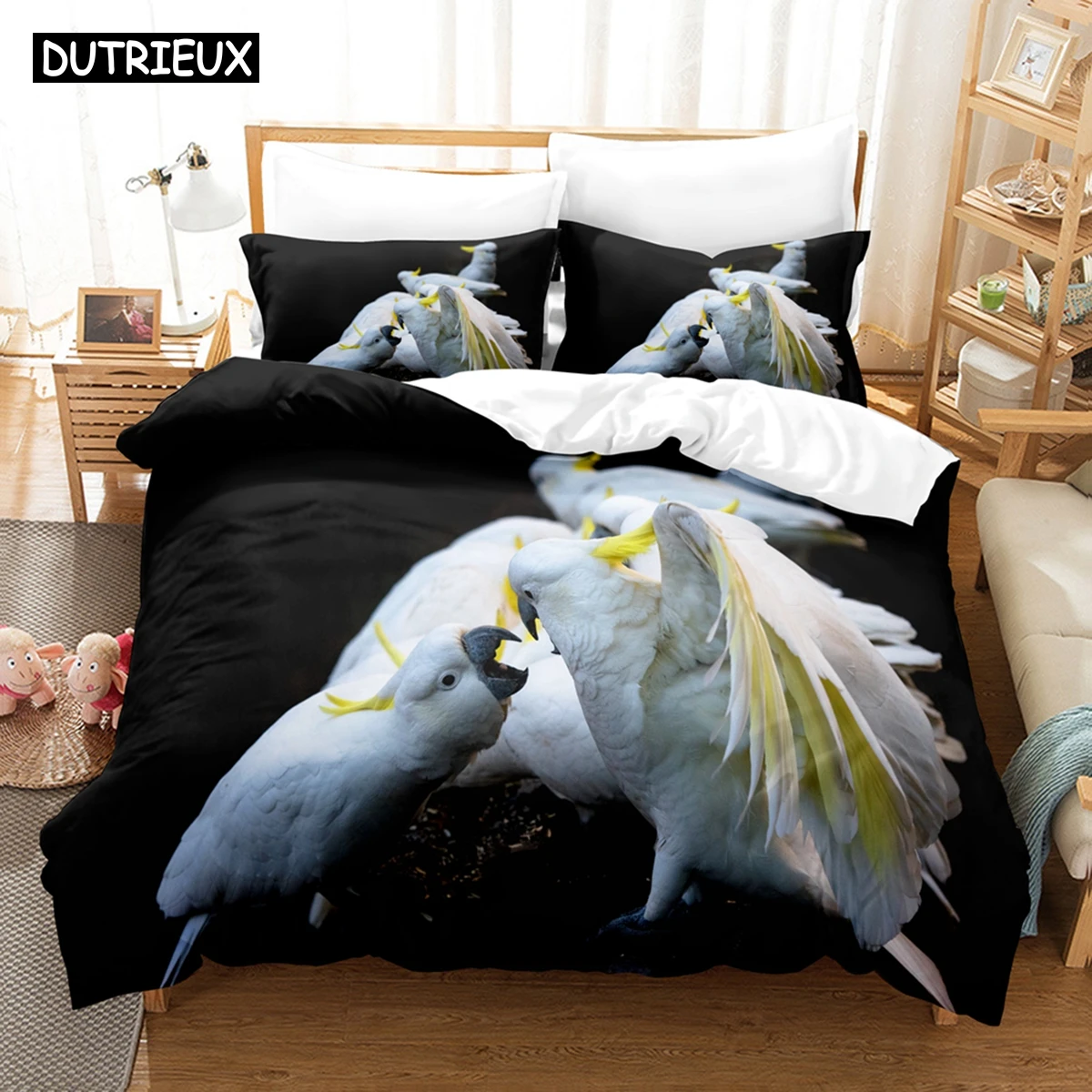 3D The Parrot Bedding Sets Duvet Cover Set With Pillowcase Twin Full Queen King Bedclothes Bed Linen