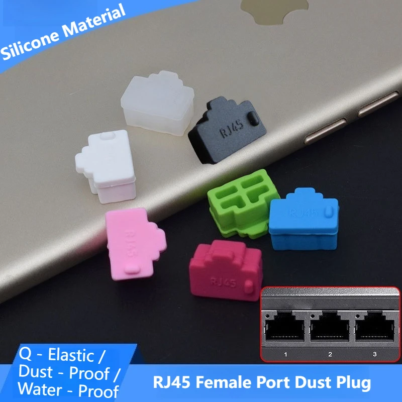 

10 PCS Silicone Dust Plug For RJ45 LAN Port | Ethernet Port Stopper For Router Computer & Switch