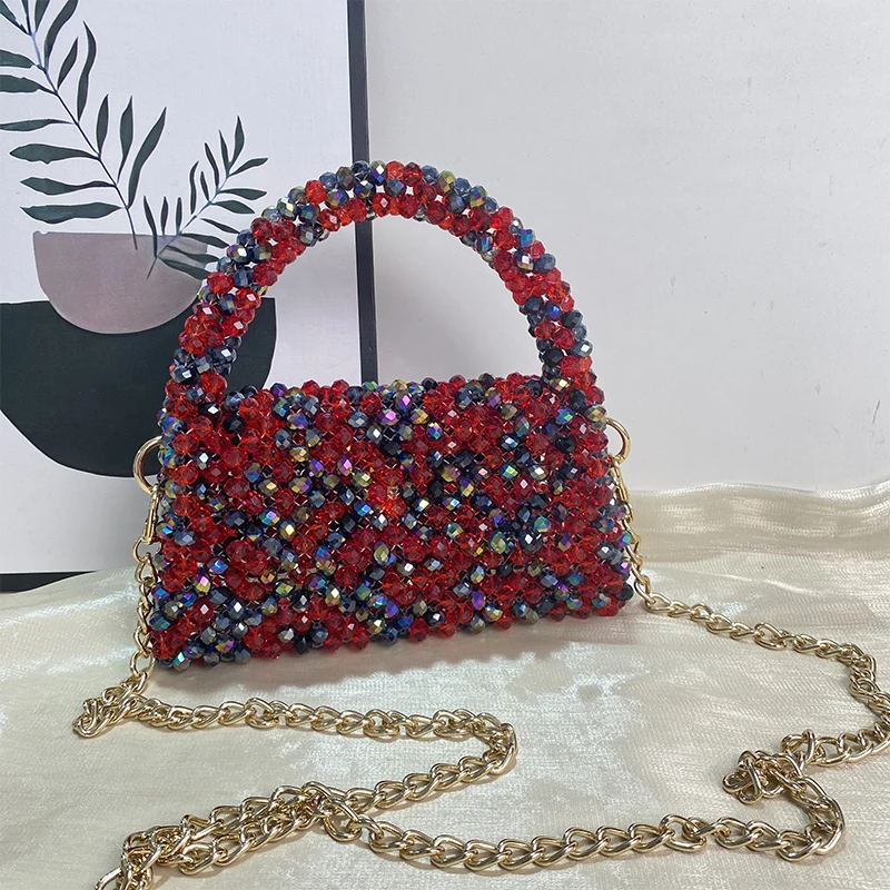New Crystal Bag Women's Fashion Light Luxury Style Design Shiny Handheld Crossbody Bags Banquet Dress Handbag 2024 Customization