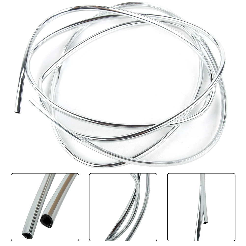 2M 6mm Car Chrome Trim Moulding \Door For Edge /Scratch Guard \Protector Strip For Bumper Grill Interior Decoration #ABS Styling