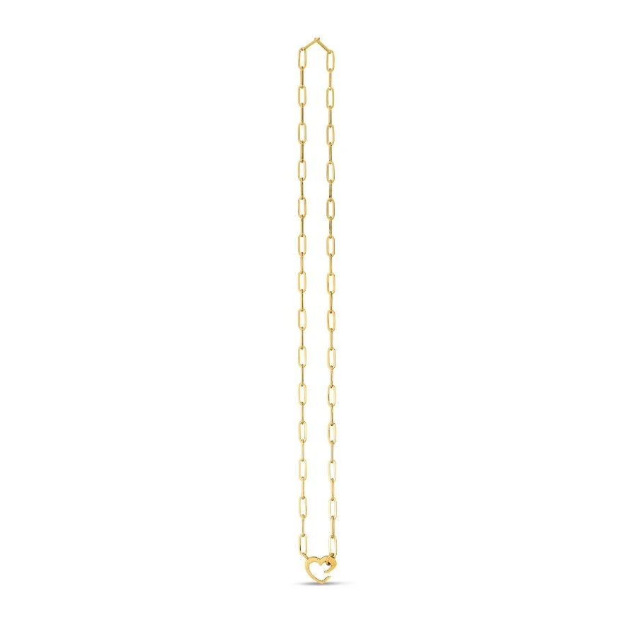 

14k Yellow Gold Heart Element Paperclip Necklace