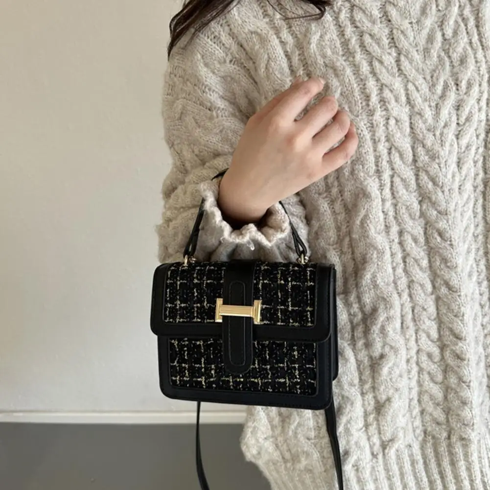 Multi-functional Crossbody Bag Retro Texture Square Shoulder Bag with Adjustable Strap for Women Color Matching for Commuting