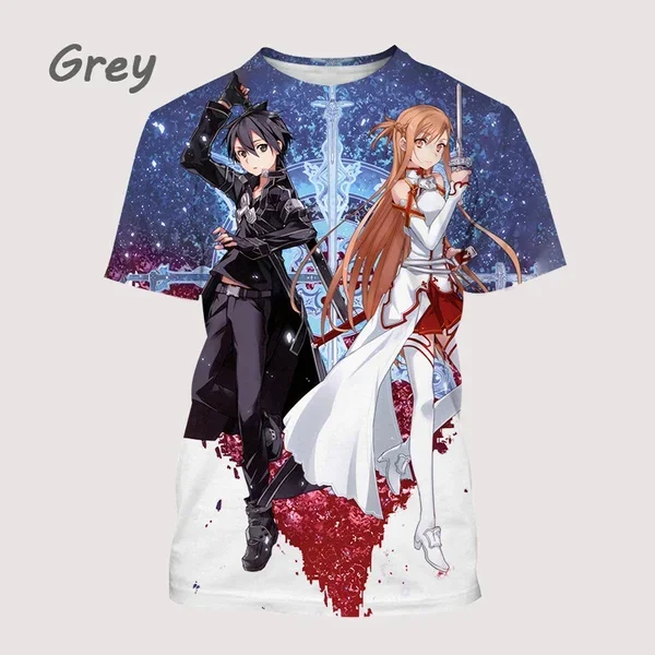 Trendy Casual Round Neck Short Sleeve Janpanese Anime 3D Printing T-shirt Fashion Hip Hop Street Style Harajuku Unisex T-Shirt