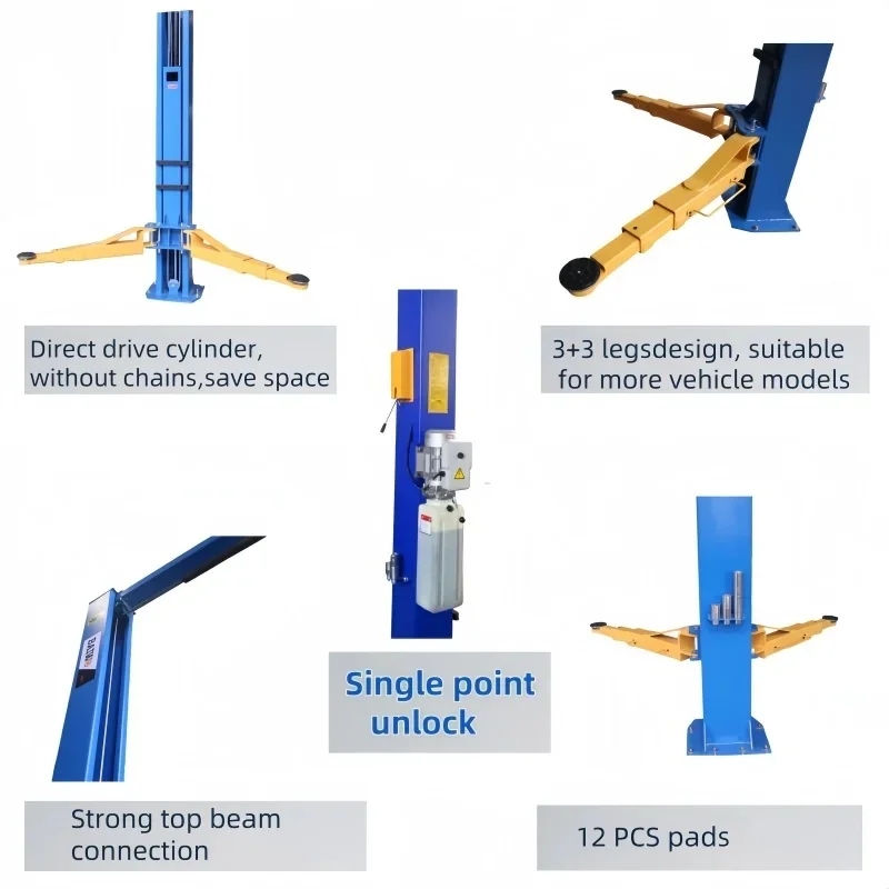 Lifting 000LBS Single Point Un Ceiling Floor Plate  Post Car Lift Auto Hoist Hydraulic .0T Two Post Lift