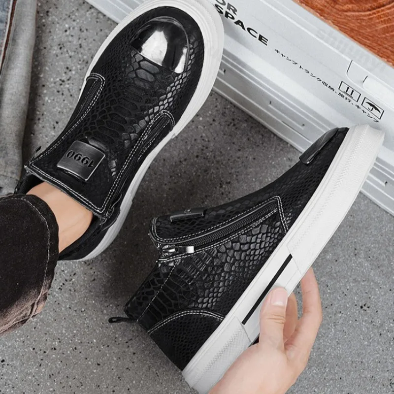 2025 خريف جديد المتخصصة تصميم عالية أعلى سميكة سوليد أحذية كاجوال للرجال موضة الاتجاه تنوعا مريحة عدم الانزلاق أحذية بوت قصيرة #2