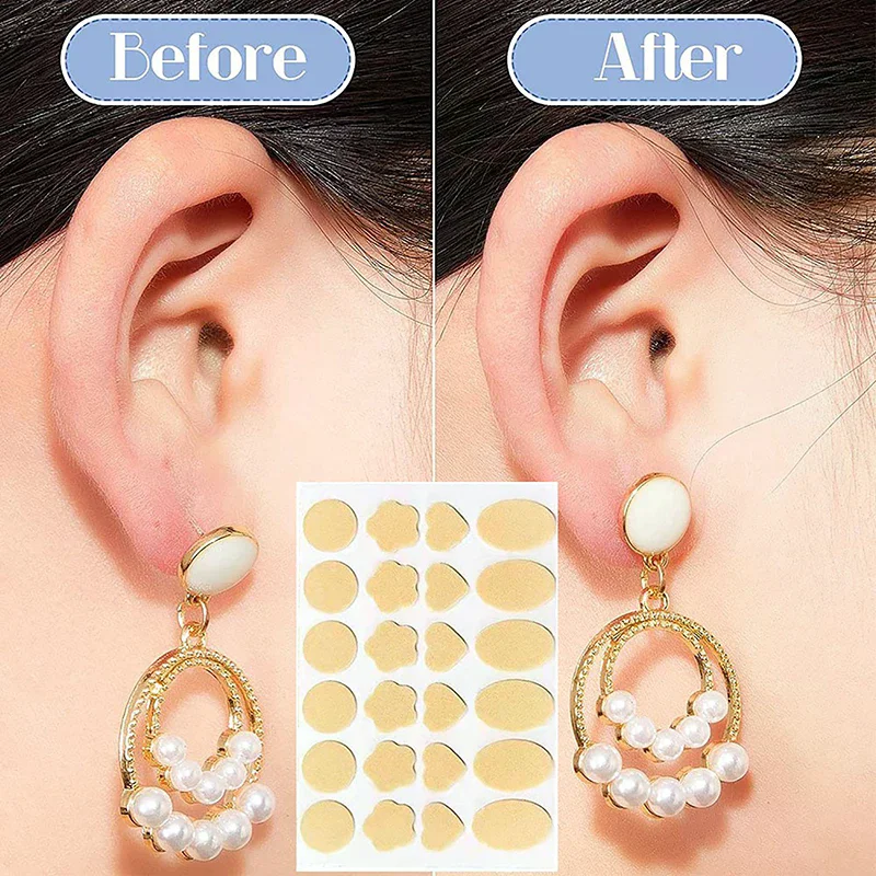 /JCS/24pcs Earring Support Patches Earring Pads Foam Lifters Ear Lobe Support Pads Backs For Droopy Ears Heavy Pads