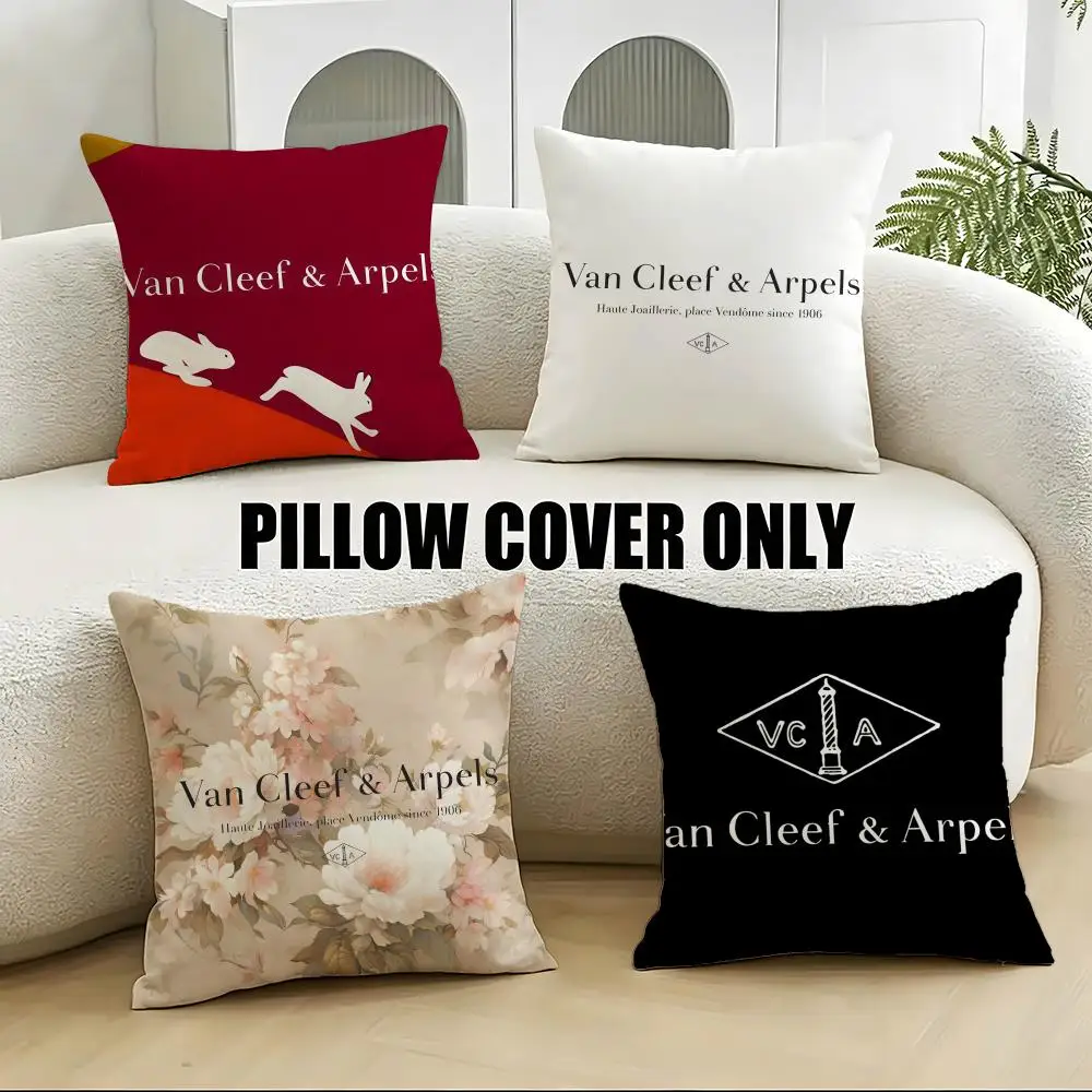 Fundas de Cojín de Lujo V-Van Cleef & ArpelsS, 4 Piezas, Fundas de Almohada Suaves de Felpa, 40x40 45x45, para Sofá y Dormitorio