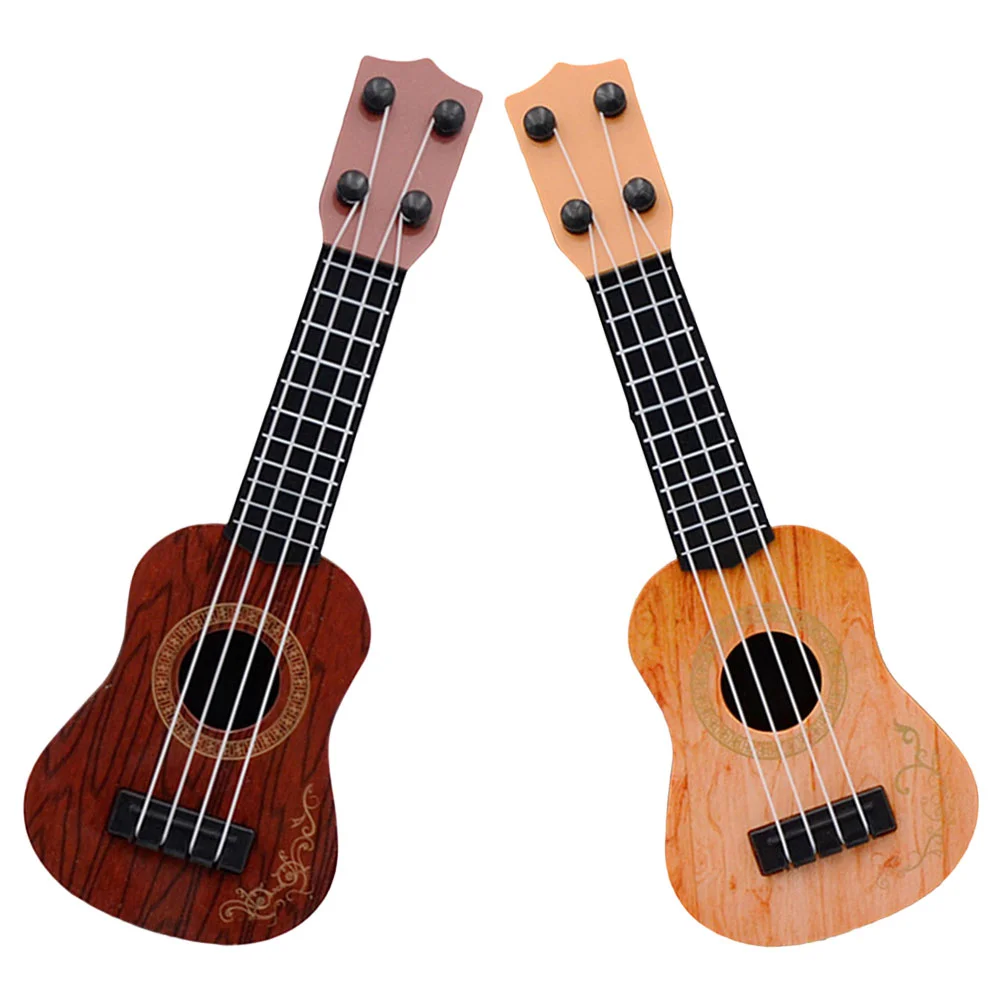 

2 Pcs Mini Ukulele Kids Toy Educational Guitar Plaything Toddler Model Simulation Music Child