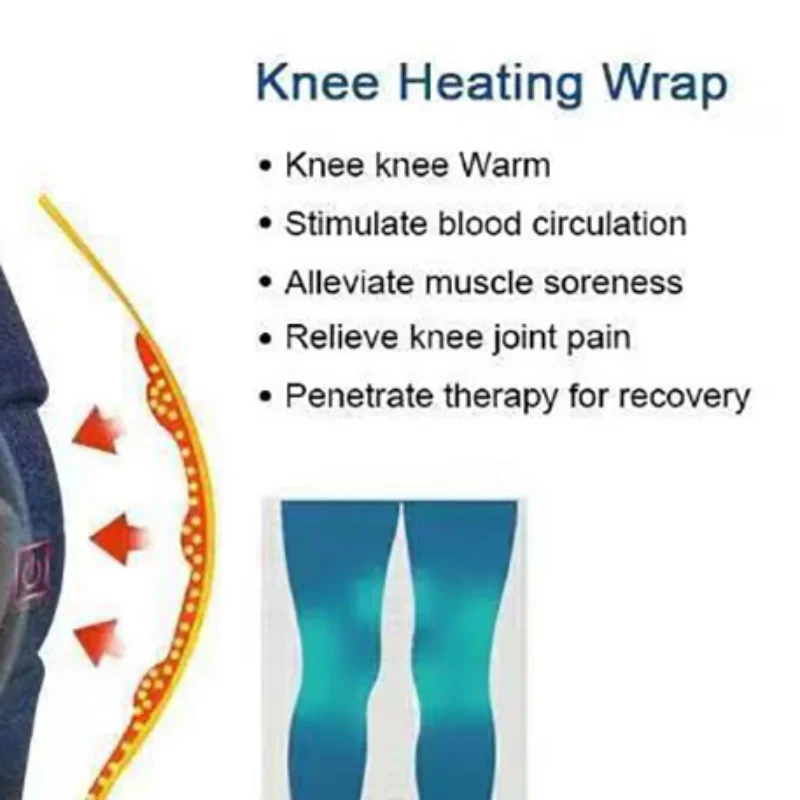 Electric Leg Heating Knee Pad 5V USB/Type-C Charging Heated Knee Brace 3 Heat Levels Knee Heating Pad For Knee Joint Pain Relief