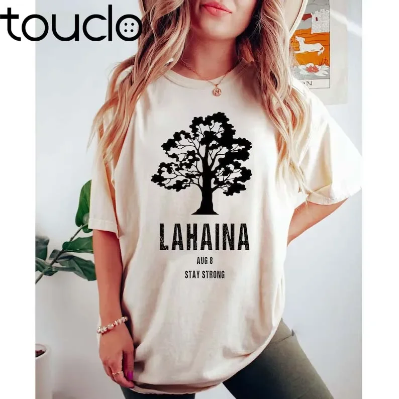Maui Strong Shirt, Lahaina Banyan Tree T-Shirt, Maui Hawaii Shoreline Tshirt, Wildfire Relief, All Profits Donated Support Maui