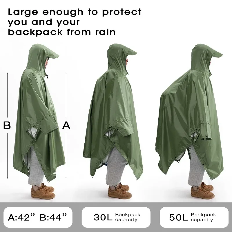 

3 In 1 Outdoor Military Waterproof Raincoat Rain Coat Men Raincoat Women Awning From The Rain Motorcycle Rain Poncho Picnic Mat