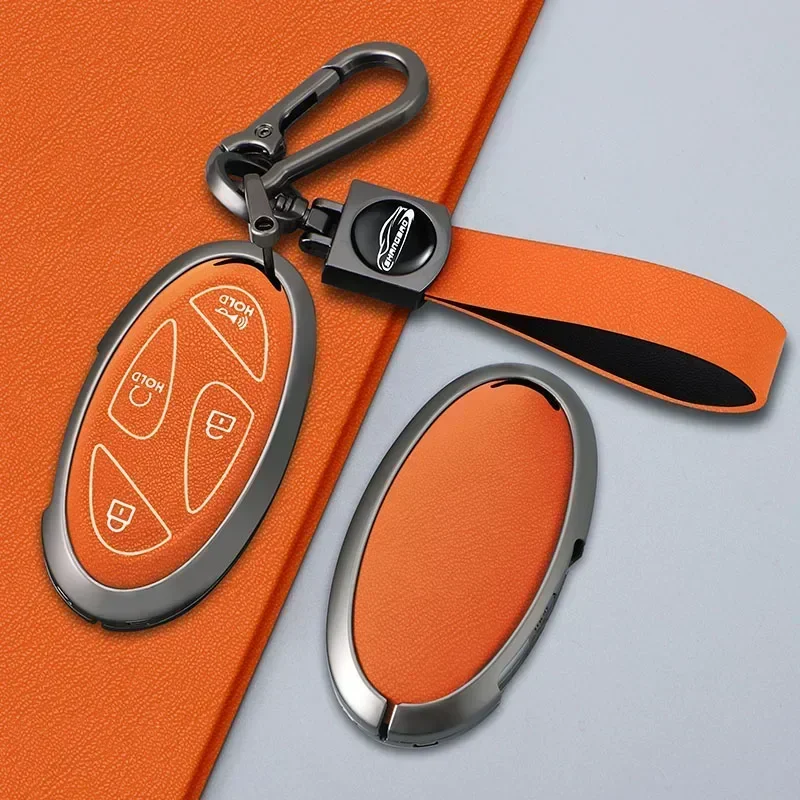 

Alloy+Leather Car Key Case Key Cover Shell Fob Holder For New Kona SX2 For Hyundai IONIQ 6 New Grand Prix GN7 Car Accessories