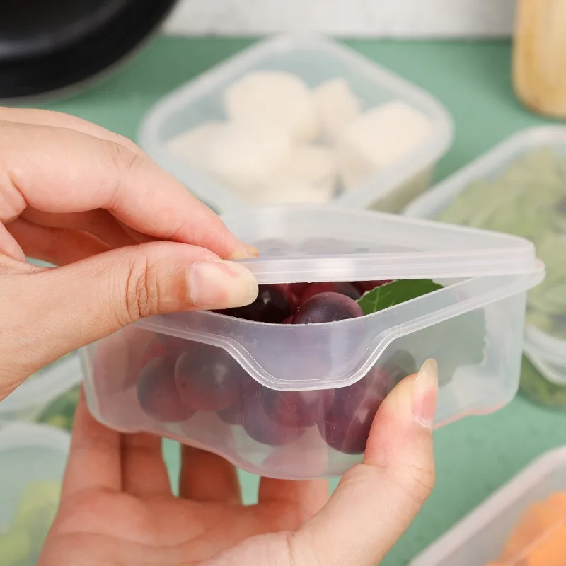 Refrigerator Storage Box 350/650ml Food Vegetable Fruit Sealed Container Fridge Square Organizer for Meat Onion Ginger Crisper