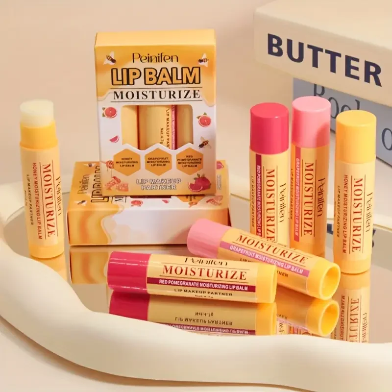 3 pieces/set Of Milk Jelly Lip Balm Lip Moisturizing Fruit Moisturizing Lip Balm Long-lasting Moisturizing Daily Lip Care Unisex