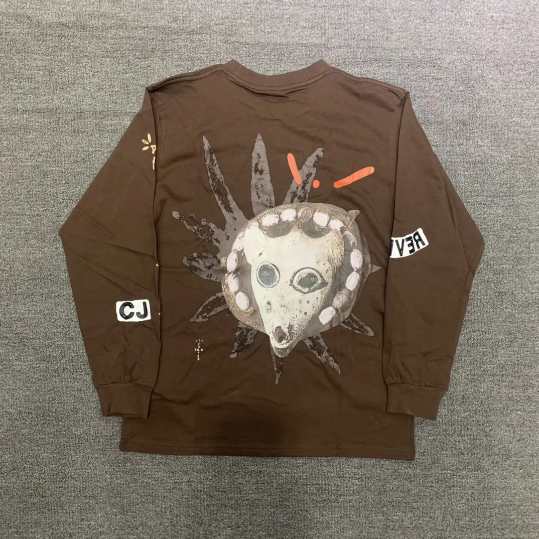 

Мужская футболка Cactus Ja Street Sle Thin Long Sve Base с модным принтом, свободного кроя, молодежный тренд, осенняя коллекция