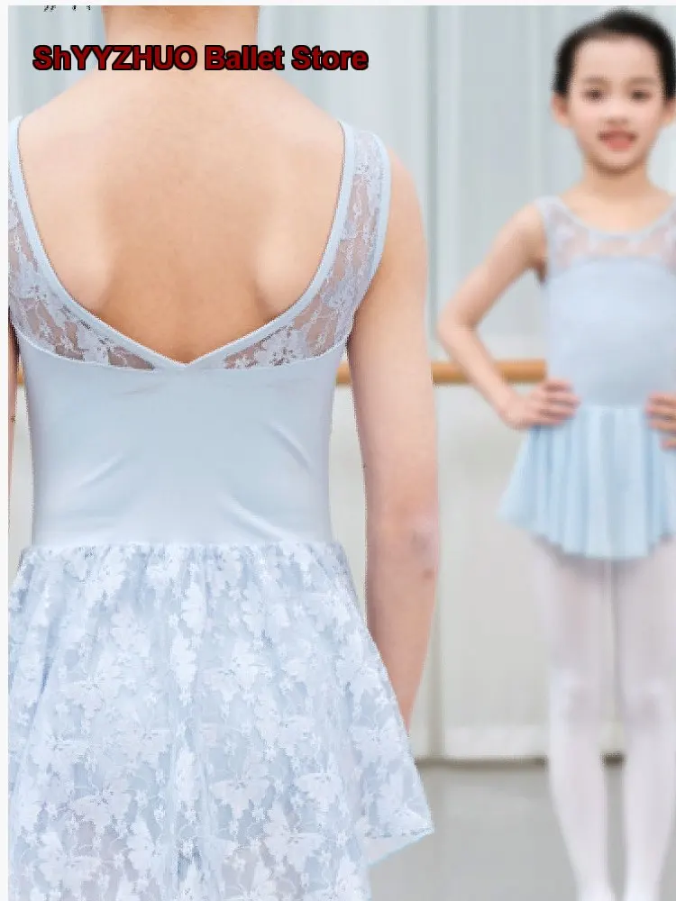 children's-girls-dance-dress-summer-sleeveless-lace-body-suit-chinese-dance-practice-leotard-body-suit-one-piece-dress-kids