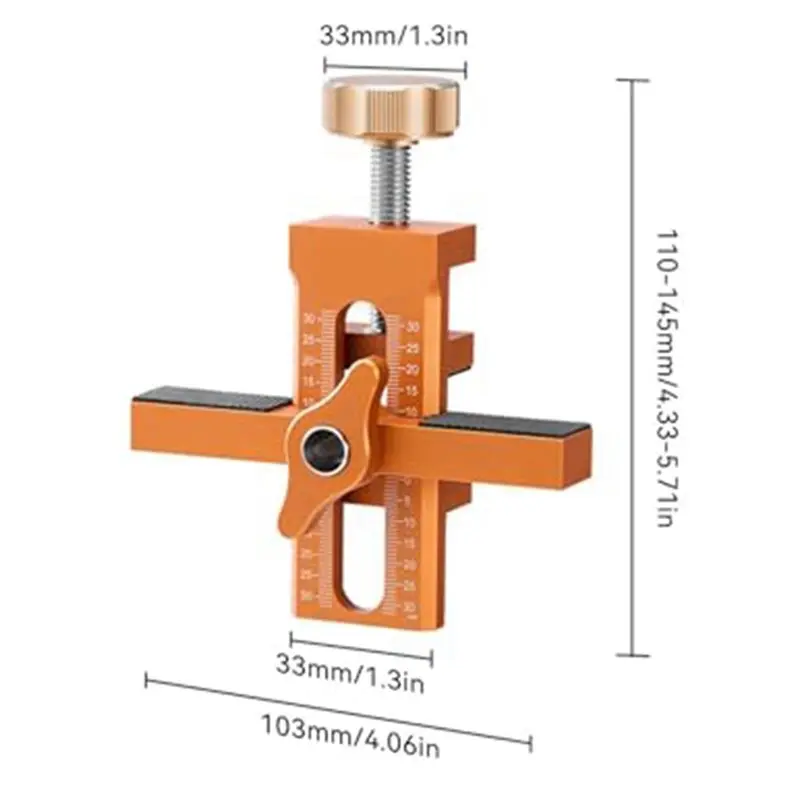 【KITS】Installation Jig For Cabinet Doors With 6Mm, 8 Mm, 10Mm Latch Drilling Bits, Multifunctional Aluminum Alloy Woodworking To