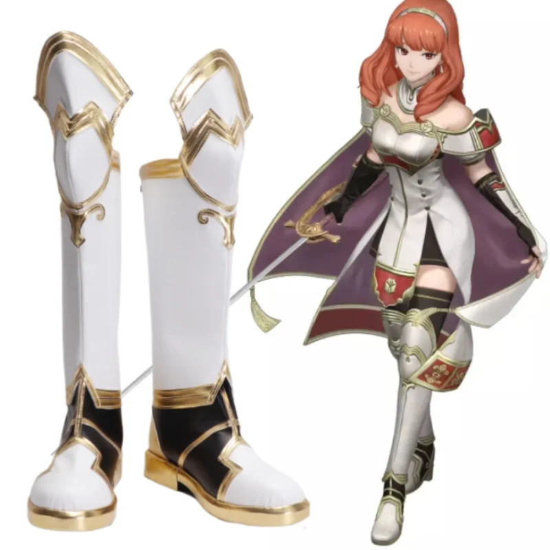 Game Fire Emblem Celica Cosplay Schoenen Laarzen Vrouwen Meisjes Halloween Carnaval Party PU Lederen Laarzen Op maat gemaakt