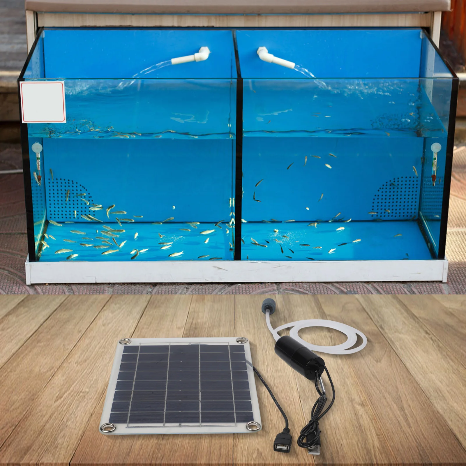 20W Fish Tank Pump Outdoor Aquarium Oxygen Pump 2A Working Current Compact Design Efficient Operation Monocrystalline Silicon