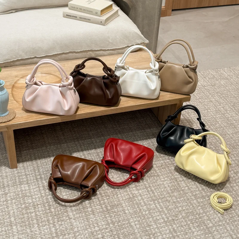 

Элегантные женские сумки-мессенджеры из искусственной кожи с плиссированным дизайном, однотонные, простые и стильные, изысканные сумки через плечо.