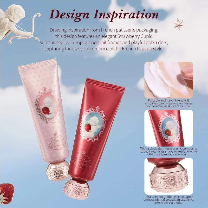 Flower Knows Christmas Limited Crème pour les mains parfumée Fraise Cupidon Collection Hydratant Hydratant Adoucissant Lotion pour les mains Holid