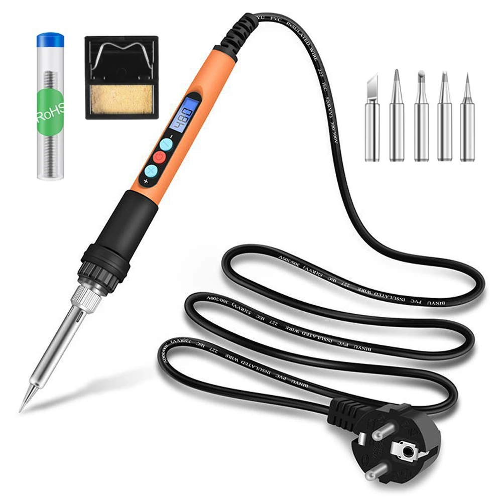 

100W Soldering Iron Protable Digital Temp Adjustment Automatic Sleep Internal Thermal Ceramic Heating Electronic Welding Tools