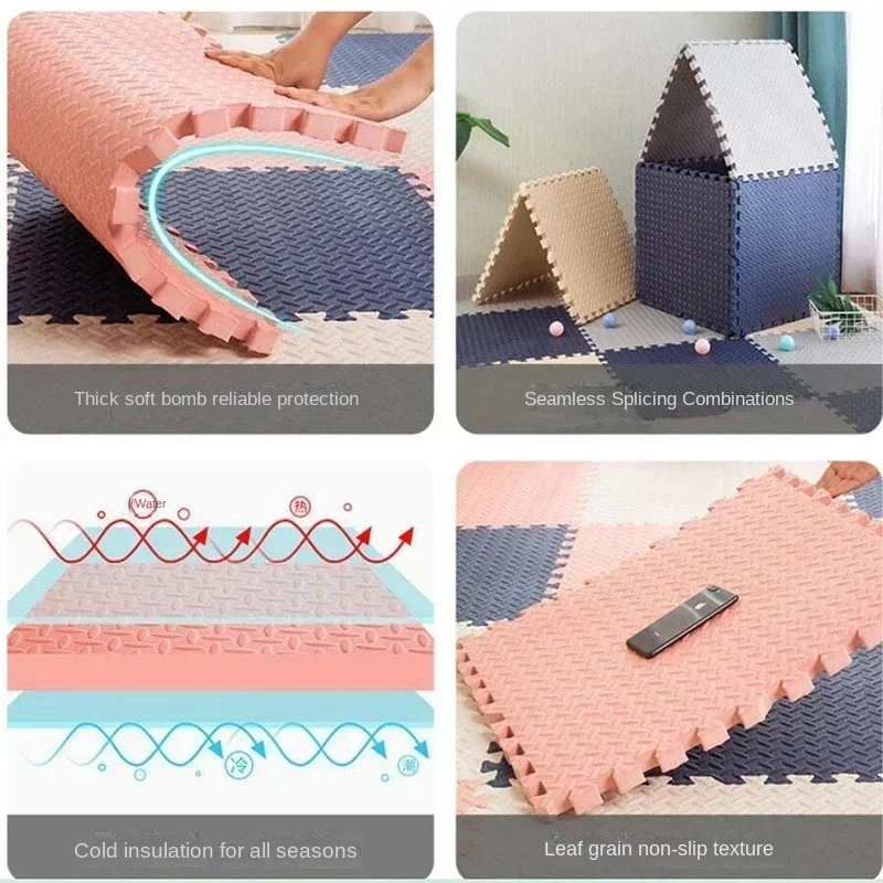 12Pcs 30*30*1cm Foam Kids Room Carpet & Baby Play Gym Mat, Soft Kids Interlocking Puzzle Tiles for Exercise and Play