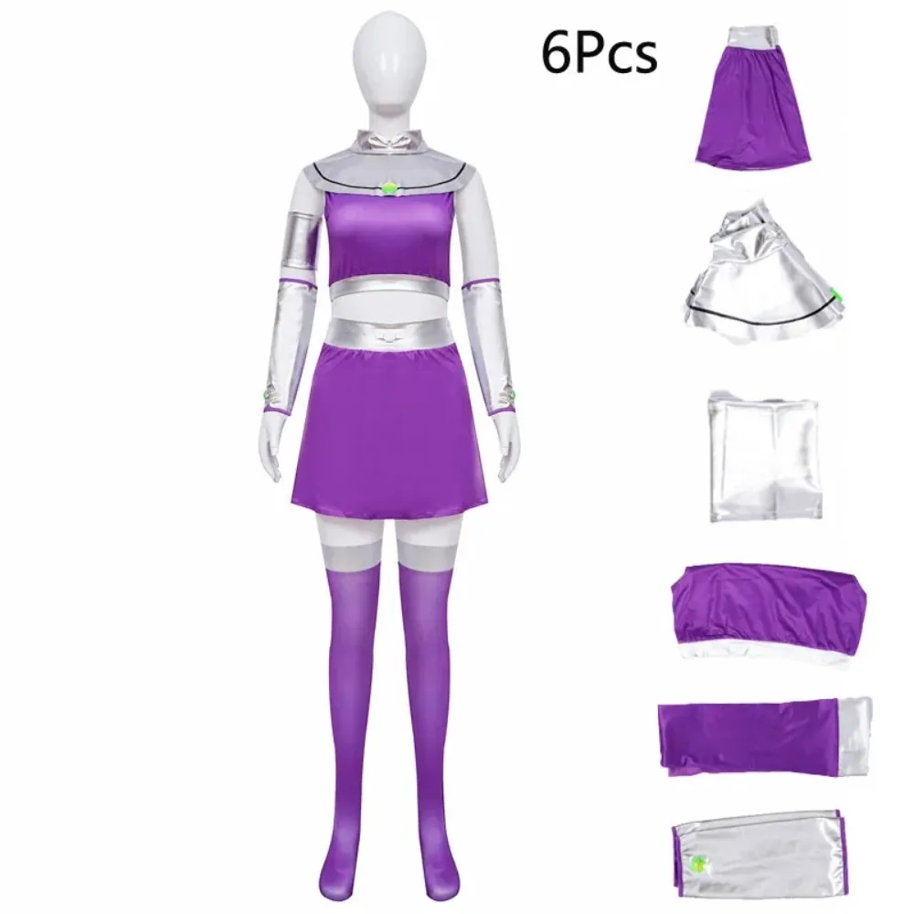 Anime Hero costumi Cosplay donna viola top gonna calze Set completo ragazze gioco di ruolo uniforme vestito Halloween Carnival Party