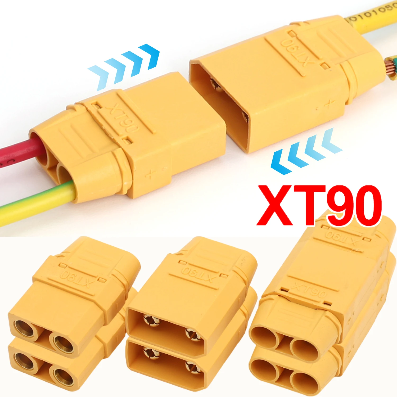 XT90 Male Female Connector Plug Welding Terminal Plugs for RC Lipo Battery Drone Boat Airplane Wire Cable Connectors Adapter