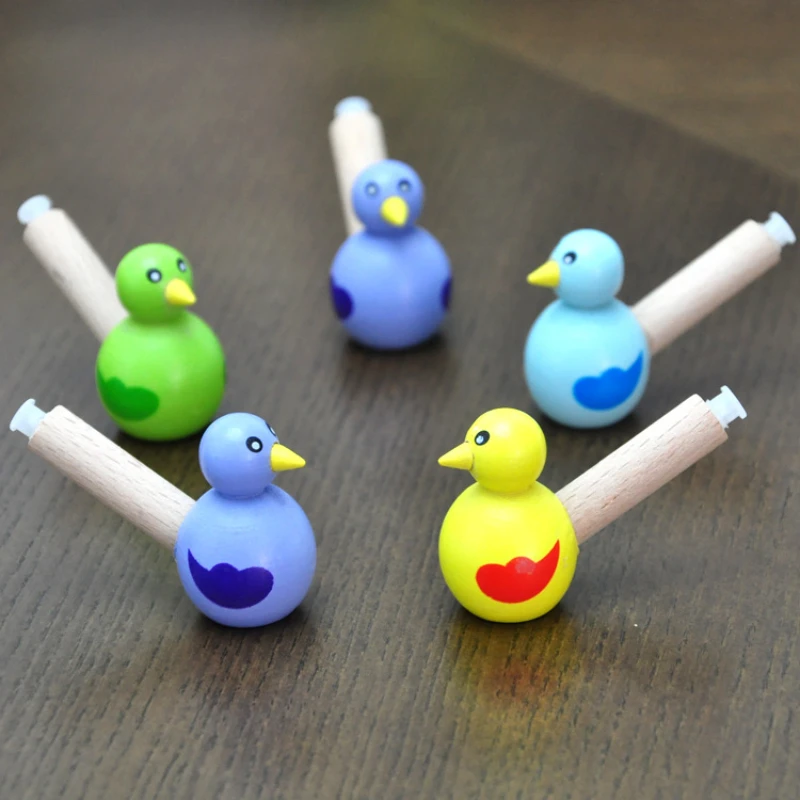 Children's Whistle Wooden Cartoon Bird Shaped Whistle Early Education Parent-child Student Gift