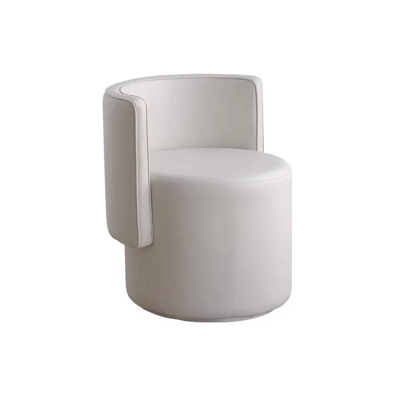 & Swivel Vanity Stool for Bedroom, Modern Makeup Chair with Backrest, Simple Upholstered Seat for Dressing Table & Lounge