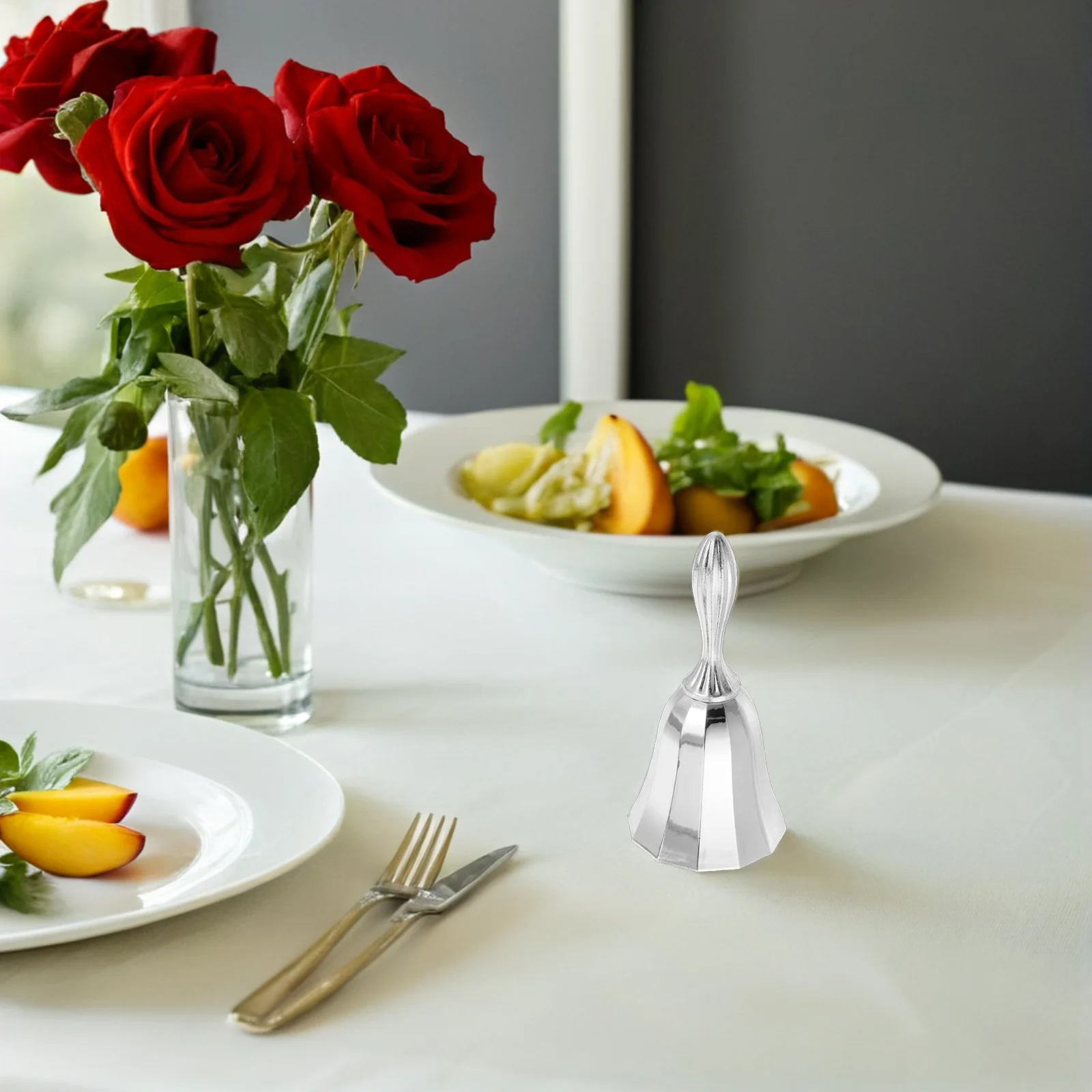 

Wedding European Style Dish Bell Elderly Reception Zinc Alloy Hand for Service