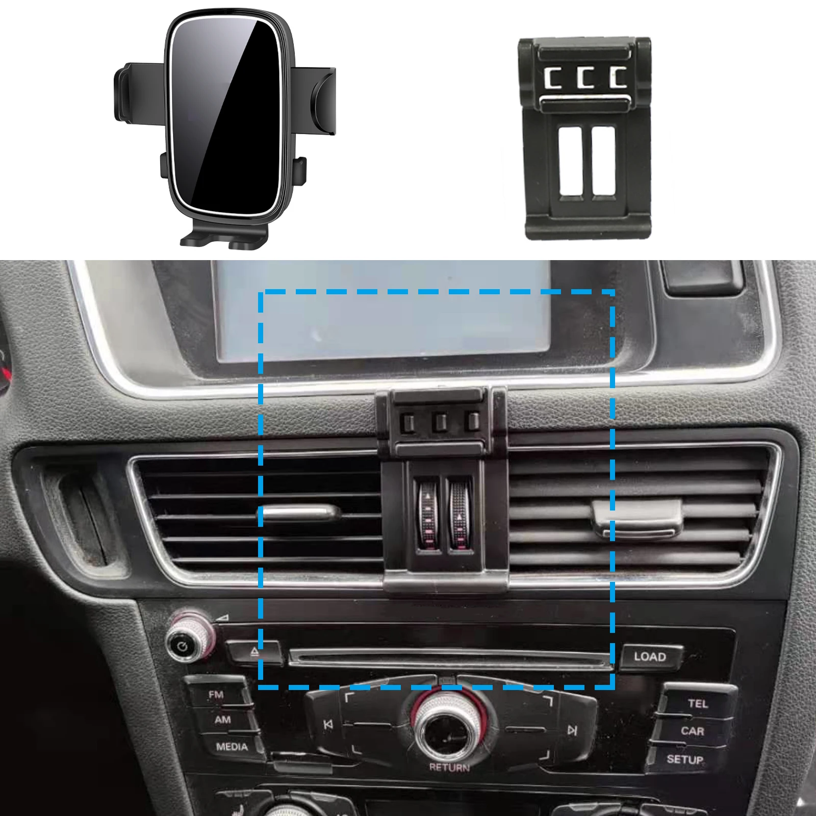 

Подходит для Audi Q5 8R 2010 2011 2012 2013 2014-2018, индивидуальный держатель для телефона, крепление на приборную панель, основание экрана, без дрели, автомобиль ​ ​ аксессуары