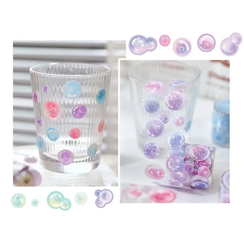 Colorful Bubble Dots Washi Round Stickers Dot Masking Adhesive Decor Scrapbooking Diary Planner Stationery