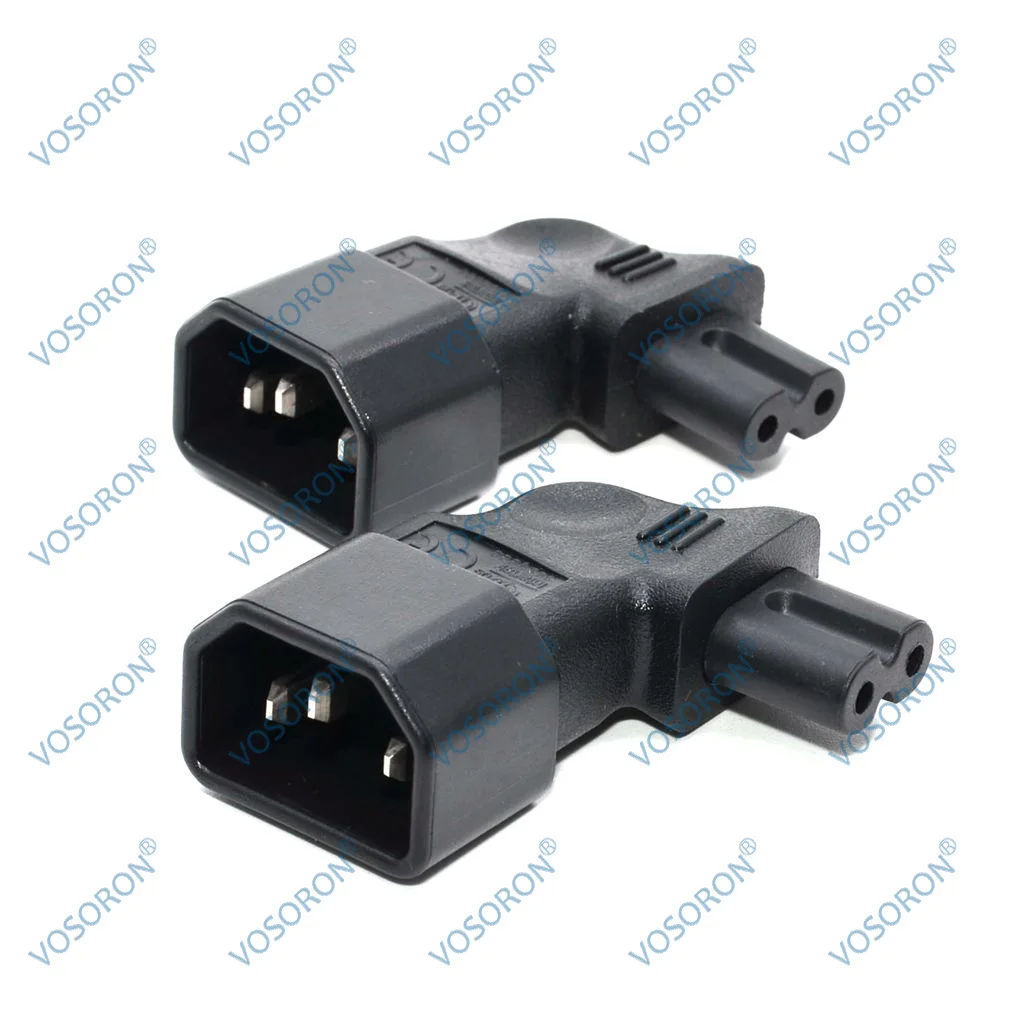 C14-C7 Left Bend AC Power Adapter IEC320 IEC 320 C14 Connector to C7 90 Degree Left Right Angled Power Male to Female