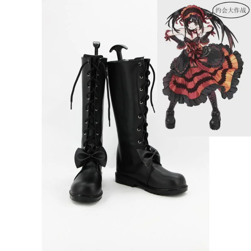 Tokisaki Kurumi Anime DATE A LIVE Nightmare Cosplay Shoes Boots Halloween Party Costume Accessories Props Made