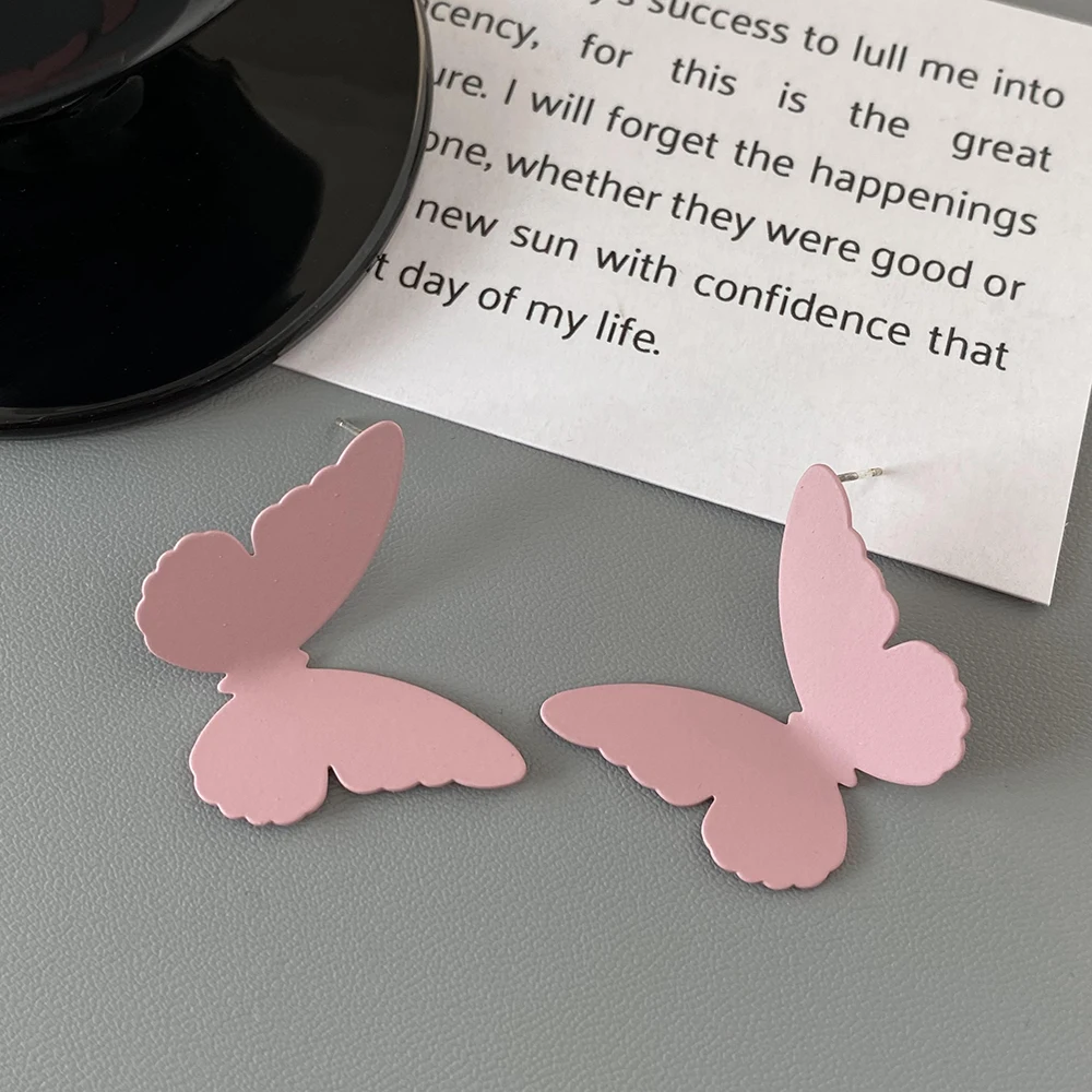 Lifefontier Sweet Pink Acrylic Flower Pattern Drop Earrings For Women Geometric Resin Butterfly Wedding Dangle Earring Jewelry