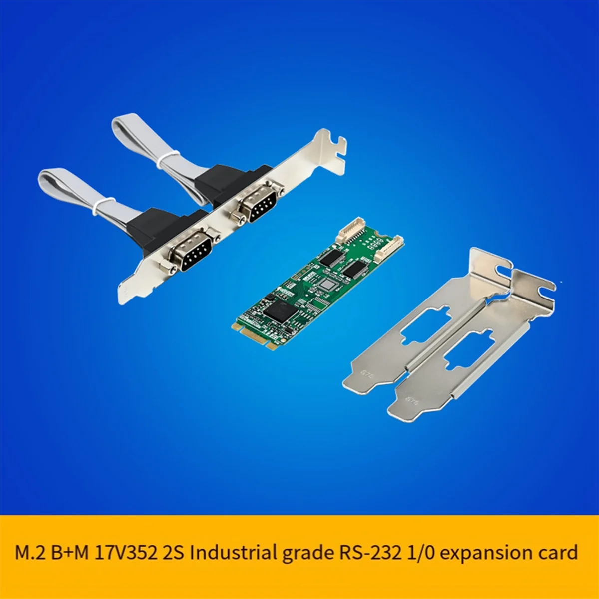 AB20-M.2 B+M 17V352 2S RS-232 I/O Extension Card PCIe 2.0 Gen1 (2.5GT/S) for Remote Access to Servers Factory Automation