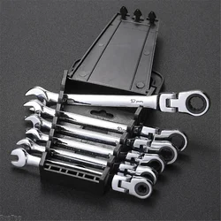 Extended Opening Small Board Double End Ratchet Wrench Quick and Labor-saving Industrial Grade Automotive Repair Tool Set