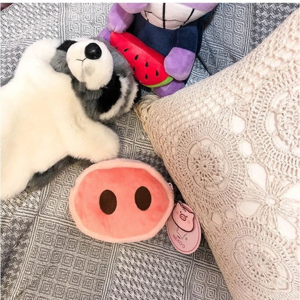 Cute Cartoon Piggy Coin Bag Soft Earphone Bag Portable Pink Color Kawaii Keychain Storage Bag for Girls