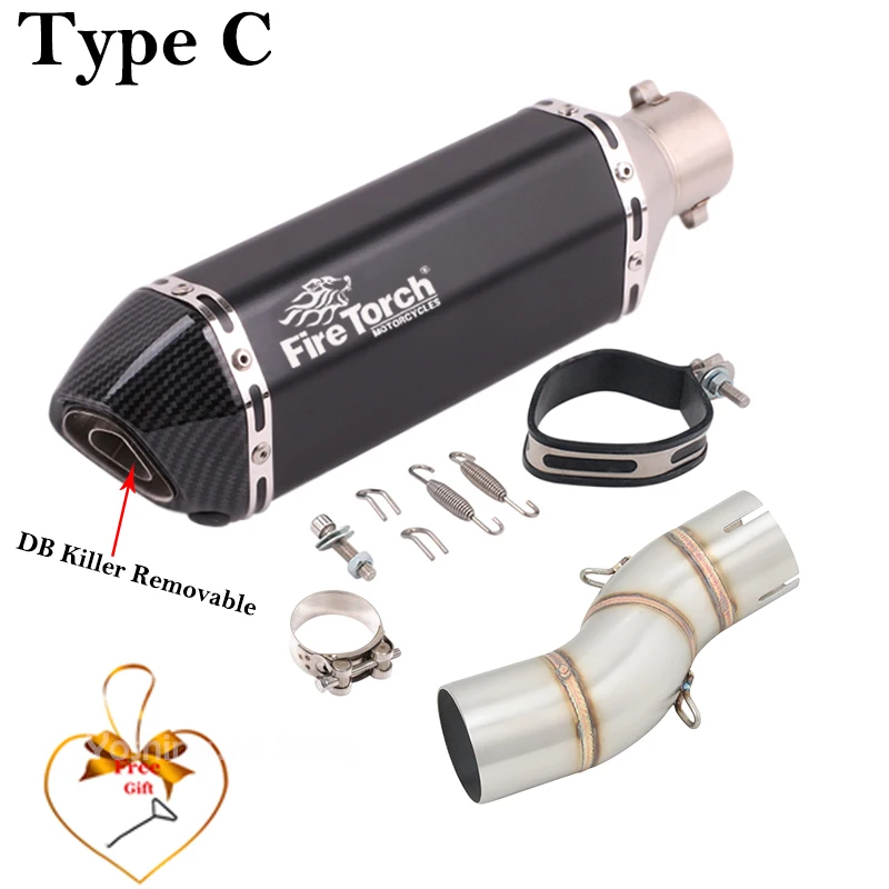 الانزلاق على لسوزوكي SFV650 SFV 650 غلاديوس 2009 - 2016 دراجة نارية أنظمة الهروب العادم الأوسط وصلة الأنابيب DB القاتل الخمار