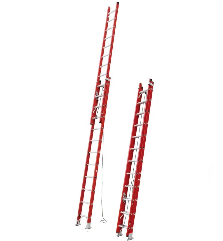 EN131 16ft 20ft 24ft 28ft 32ft 36ft 40ft Fiberglass Rope Extension Ladder